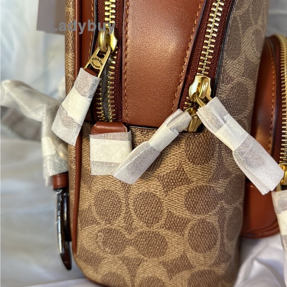 ❇️NWT Coach retail Carrie Backpack 23 In Signature Canvas - Picture 11 of 16